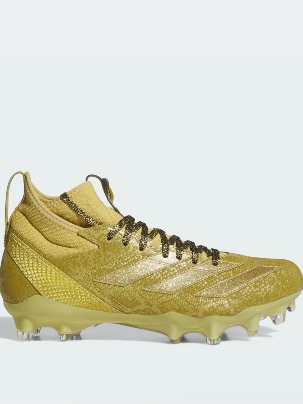 Adidas x Disney Jafar Adizero Impact football cleats a gold metallic upper